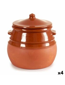 Olla con Tapa Barro cocido 3,5 L 23 x 22 x 23 cm (4 Unidades)