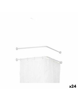 Barra para Cortinas De ducha Blanco Aluminio 80 cm (24 Unidades)