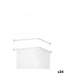 Varão para Cortinas De duche Branco Alumínio 80 cm (24 Unidades)