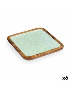 Centro de Mesa Blanco Marrón Verde Hoja de planta 25 x 25 cm (6 Unidades)