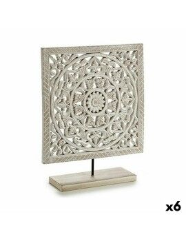 Figura Decorativa Mandala Blanco 7 x 35,5 x 30 cm (6 Unidades)