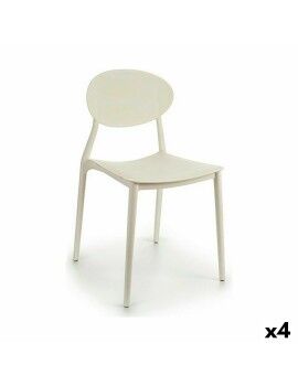 Cadeira de Sala de Jantar Branco Plástico 41 x 81 x 49 cm (4 Unidades)