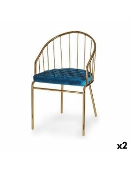 Cadeira Barras Azul Dourado 51 x 81 x 52 cm (2 Unidades)