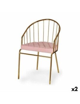Cadeira Barras Cor de Rosa Dourado 51 x 81 x 52 cm (2 Unidades)