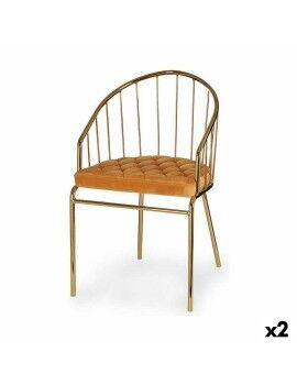 Cadeira Barras Dourado Mostarda 51 x 81 x 52 cm (2 Unidades)