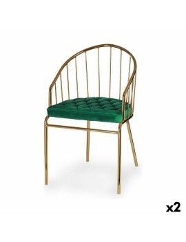 Cadeira Barras Verde Dourado 51 x 81 x 52 cm (2 Unidades)