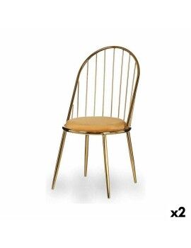 Cadeira Barras Dourado Mostarda 48 x 95,5 x 48 cm (2 Unidades)