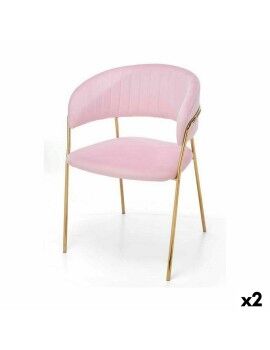 Cadeira Cor de Rosa Dourado 49 x 80,5 x 53 cm (2 Unidades)