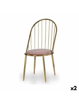 Cadeira Barras Cor de Rosa Dourado 48 x 95,5 x 48 cm (2 Unidades)