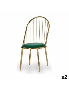 Cadeira Barras Verde Dourado 48 x 95,5 x 48 cm (2 Unidades)