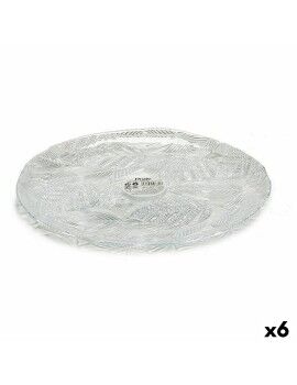 Prato de Jantar Tirolo Transparente Vidro 27,5 x 1,7 x 27,5 cm (6 Unidades)