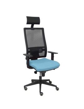 Cadeira de escritório com apoio para a cabeça Horna P&C SBALI13 Azul celeste