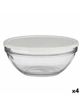 Fiambrera Redonda con Tapa Chefs Blanco 2,5 L 23,7 x 10,1 x 23,7 cm (4 Unidades)