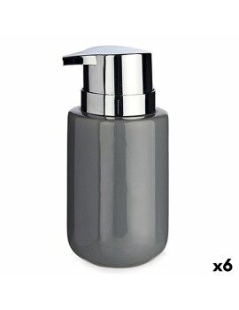 Dispensador de Sabão Cinzento Prateado Metal Cerâmica 350 ml (6 Unidades)