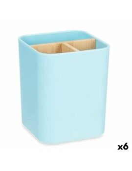 Suporte para a escova de Dentes Azul Bambu Polipropileno 9 x 11 x 9 cm (6 Unidades)