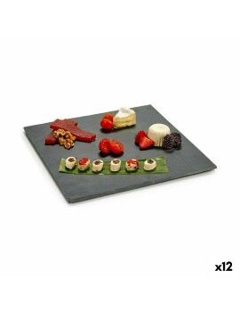 Bandeja de Aperitivos Negro Pizarra 30 x 0,5 x 30 cm (12 Unidades)