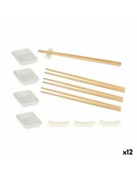 Conjunto de sushi Branco Cerâmica (12 Unidades)