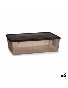 Caja de Almacenaje con Tapa Stefanplast Elegance Marrón Plástico 30 L 38,5 x 17 x 59,5 cm (6...