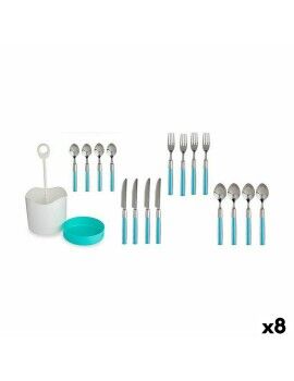 Set de Cubiertos Azul Acero Inoxidable (8 Unidades)