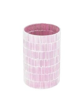 Castiçais Cor de Rosa Cristal Cimento 13 x 13 x 20 cm