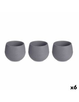 Conjunto de Vasos Antracite Plástico 12 x 12 x 11 cm (6 Unidades)