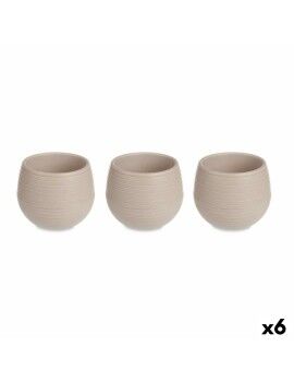 Conjunto de Vasos Taupe Plástico 12 x 12 x 11 cm (6 Unidades)