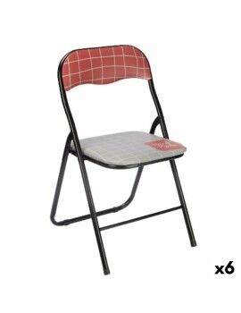 Cadeira de Campismo Acolchoada Hand Made Castanho Preto Cinzento PVC Metal 43 x 46 x 78 cm (6...
