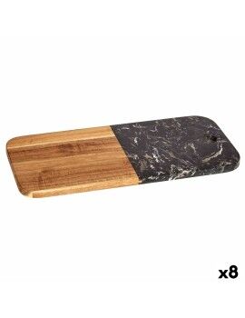 Tabla de cortar Negro Mármol Madera de acacia 18 x 1,5 x 38 cm (8 Unidades)