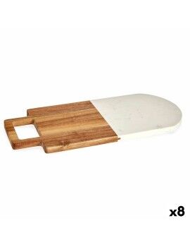 Tabla de cortar Blanco Mármol Madera de acacia 18 x 1,5 x 38 cm (8 Unidades)