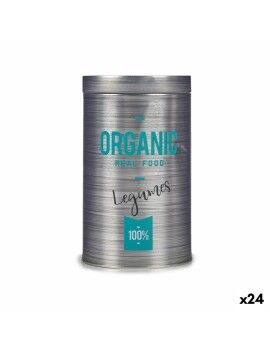 Bote Organic Legumes Cinzento Folha de Flandres 10,4 x 18,2 x 10,4 cm (24 Unidades)