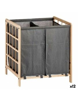 Cesto para la Ropa Sucia Marrón Gris Madera 30 L x 2 33 x 60 x 59,5 cm (12 Unidades)