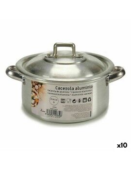 Cacerola Con Tapa Ø 14 cm Plateado Aluminio 1 L (10 Unidades)