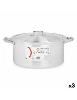 Cacerola Con Tapa Plateado Aluminio 12,5 L (3 Unidades)