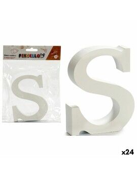Letra S Branco Madeira 2 x 16 x 14,5 cm (24 Unidades)