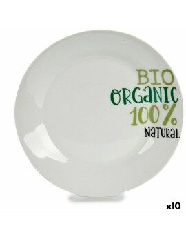 Plato de Postre Organic Porcelana 19 x 2 x 19 cm (10 Unidades)