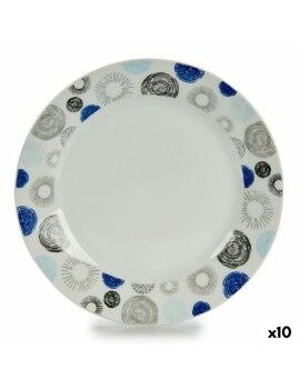 Prato de Sobremesa   Círculos Porcelana 19 x 2 x 19 cm (10 Unidades)