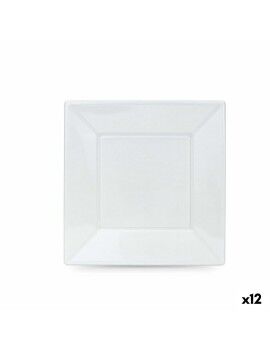 Conjunto de pratos reutilizáveis Algon Branco Plástico 23 cm (12 Unidades)
