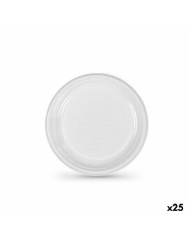 Conjunto de pratos reutilizáveis Algon Branco Plástico 17 cm (25 Unidades)