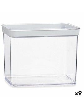 Tarro Transparente Silicona Poliestireno ABS 2,2 L 10,5 x 16,1 x 21 cm (9 Unidades)