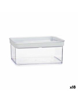 Tarro Transparente Silicona Poliestireno ABS 1,1 L 10,5 x 9 x 21 cm (18 Unidades)