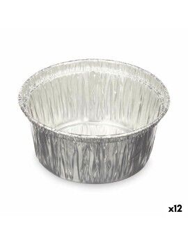 Set de Fuentes de Cocina Desechable Redondo Aluminio 8,5 x 8 x 8,5 cm (12 Unidades)