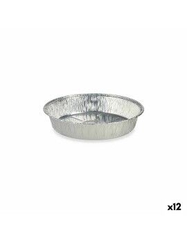 Set de Fuentes de Cocina Desechable Redondo Aluminio 21,5 x 5,5 x 21,5 cm (12 Unidades)