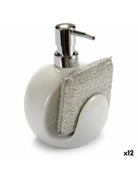 Dispensador de detergente 2 em 1 para lava-louça Branco Cerâmica 400 ml 9,5 x 15,5 x 11,5 cm (12...