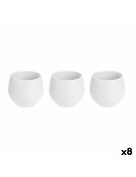 Conjunto de Vasos 6,2 x 6,2 x 6,6 cm Branco Plástico (8 Unidades)