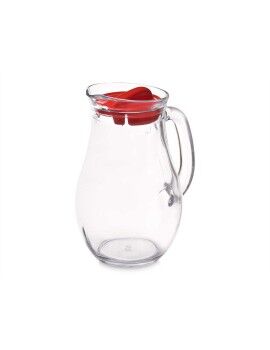 Jarra Bistro Vermelho Transparente Vidro Plástico 1 L