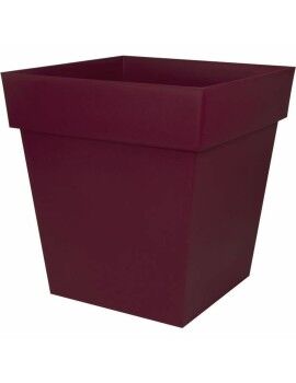 Vaso Ecolux 49,5 x 49,5 x 52,5 cm Vermelho Escuro Plástico Quadrado Moderno