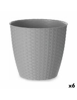 Vaso Stefanplast Cinzento Plástico 24 x 22,3 x 24 cm (6 Unidades)