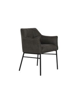 Cadeira DKD Home Decor Preto Catanho escuro Cinzento escuro 60 x 60 x 84 cm