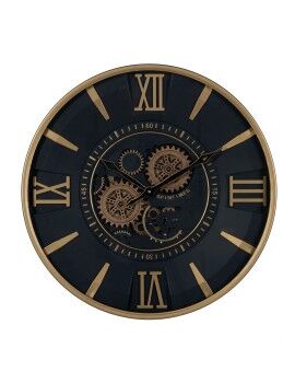 Relógio de Parede Preto Dourado Cristal Ferro 59 x 8,5 x 59 cm (3 Unidades)