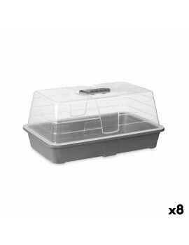 Estufa Cinzento Transparente Plástico 38,4 x 17,5 x 24,7 cm (8 Unidades)